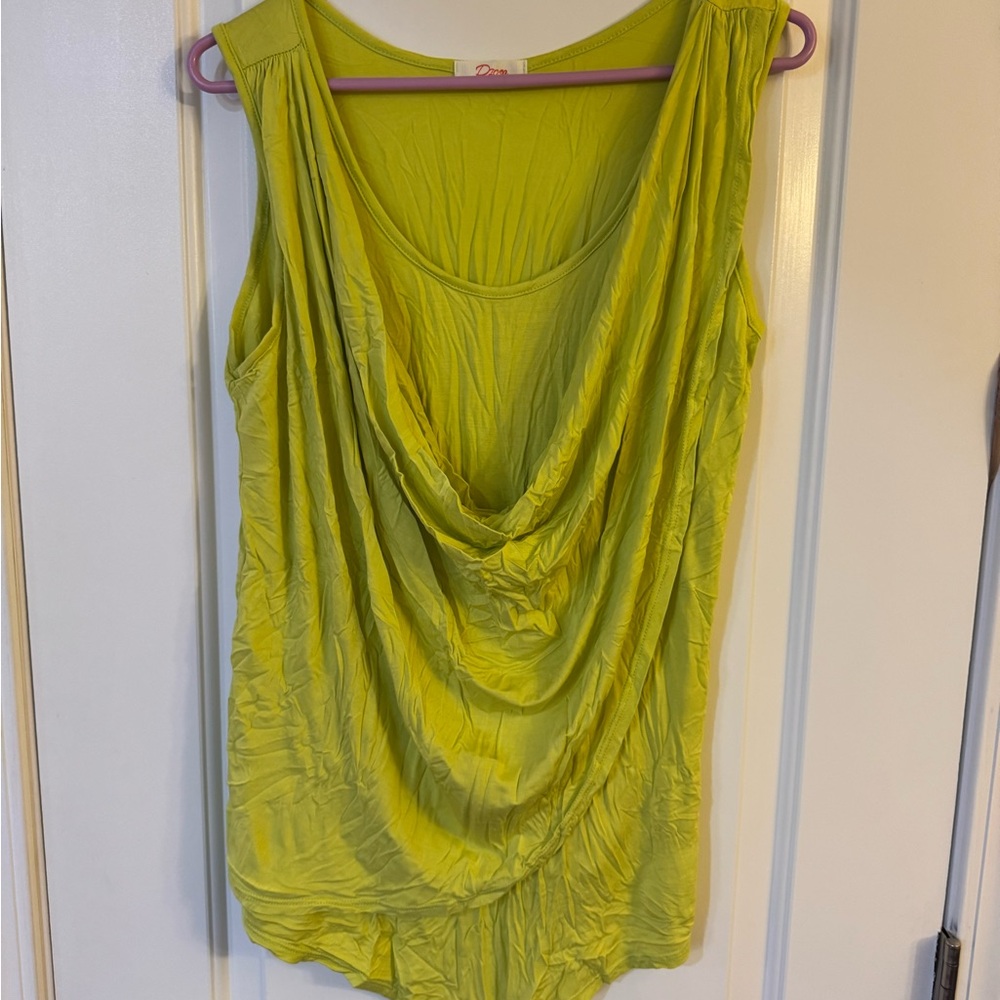 Lime Green Draped Tank Top